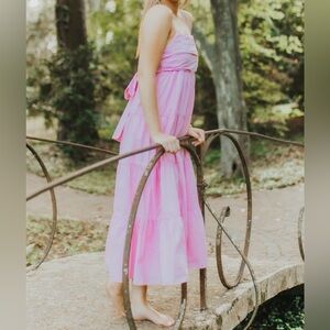 Storia Pink Maxi Dress with Tie Back